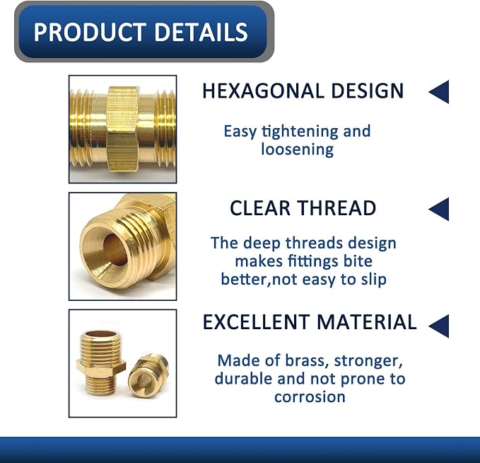 1 Pcs M16 x 1.5mm Male to M16 x 1.5mm Male Adapter, Welding Hose Coupler Adapte - Image 3