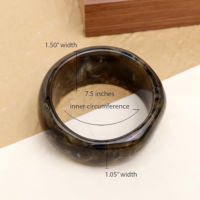 Chunky Resin Wide Bangle Bracelets for Women, Trendy Statement Minimalist Acrylic Bracelet Prom Holiday Jewelry Gift