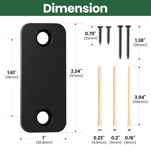 2 Pack Door Hole Cover Plate 1" x 2-1/4" Round Corner Deadbolt Strike Plate | - Image 2
