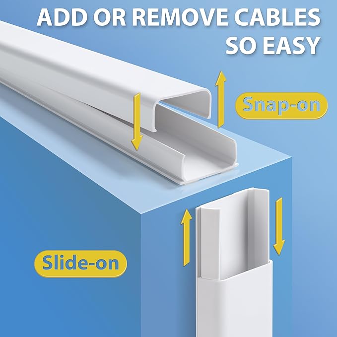 ZhiYo 6 ft Cord Covers for 4-7 Wires on Wall, 2 Pack | Paintable TV Cord Hider - Image 4
