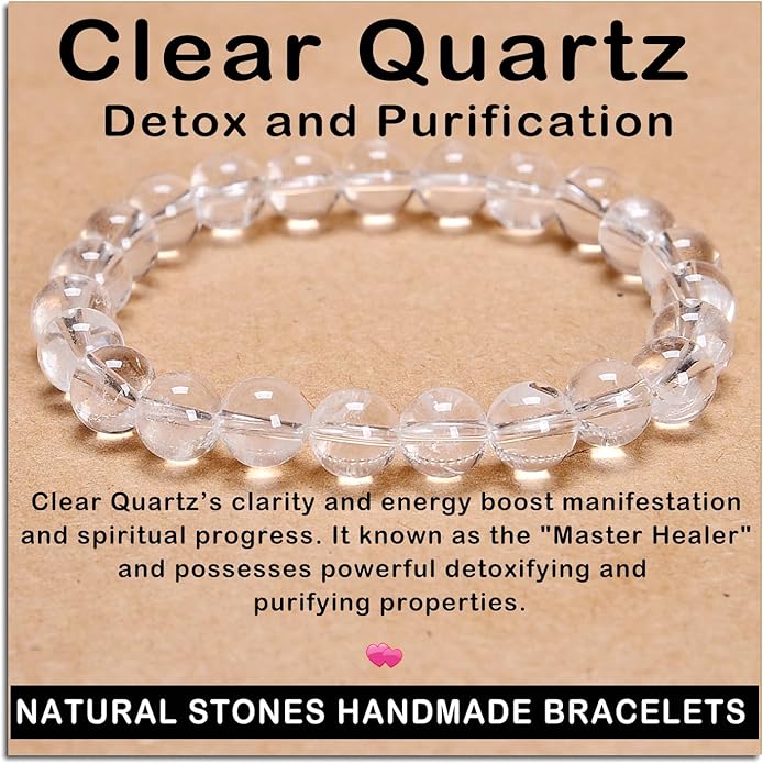 AD Beads Handmade Gemstone Stretch Elastic Bracelet Crystal Healing Reiki Nature's Beauty and Spiritual Essence Unisex
