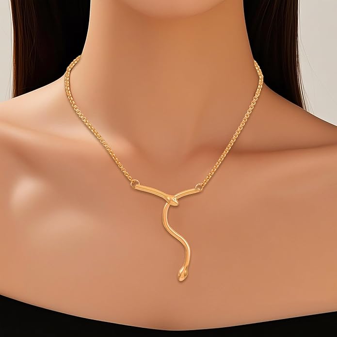 Snake Butterfly Necklace for Women Y2k Irregular Round Bead Pendant Women's Jewelry