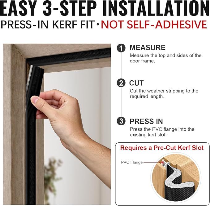Litaibai 40 ft Kerf Weather Stripping Door Seal - Image 8