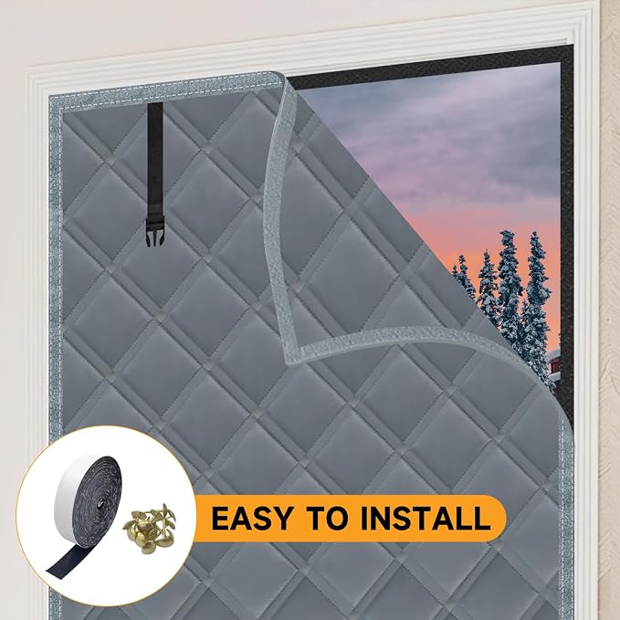 Winter Insulated Window Curtain 63"x63", Oxford Cloth Thermal Insulated Window - Image 3