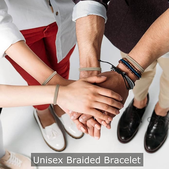 TempBeau Nautical Braided Rope Bracelets Set - 6 Pcs Adjustable Braided Cord Bracelet, Handmade Navy Marine String Bracelet with Metal Knot, Men Women Braided Bracelets Gifts