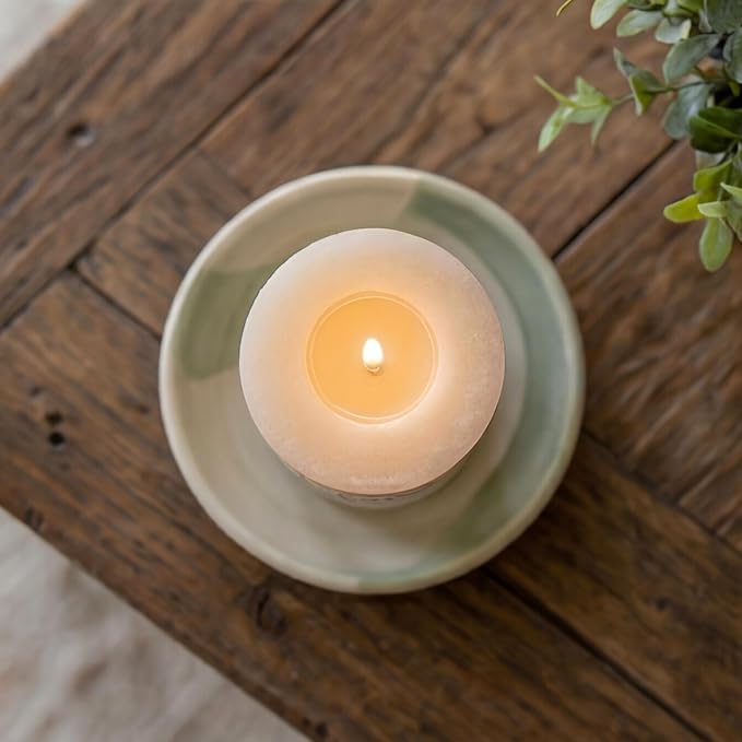 Aroma Naturals Ginger and Clove Essential Oil Beige Scented Pillar Candle - Image 7