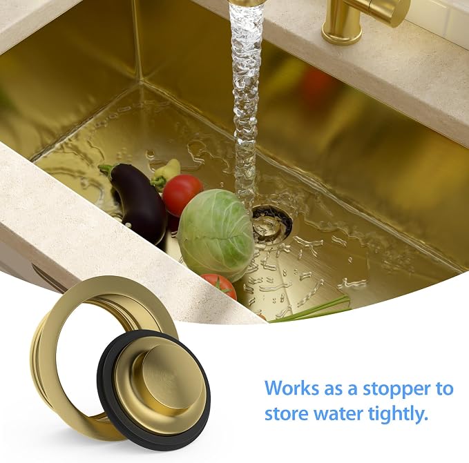 Lordear Gold Sink Flange for Garbage Disposal Set, Stainless Steel Strainer - Image 5