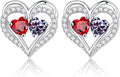 Iefil Valentines Day Gifts for Her - 925 Sterling Silver Birthstone Earrings, Anniversary Birthday Gifts for Women Wife Girlfriend Mom