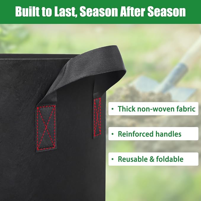 7 Gallon Grow Bags 8 Pack – 300G Thickened Fabric Plant Pots - Image 5
