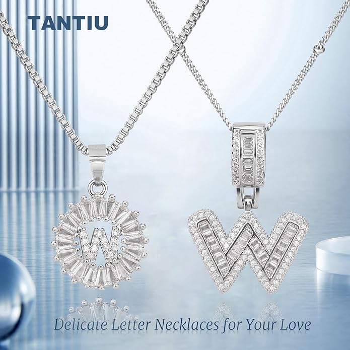 14K Gold Plated Alphabet Necklace Cubic Zirconia Letter Pendant, Personalized Name Jewelry Gift for Women, Customizable A-Z, Birthday/Mothers Day Gifts for Womens