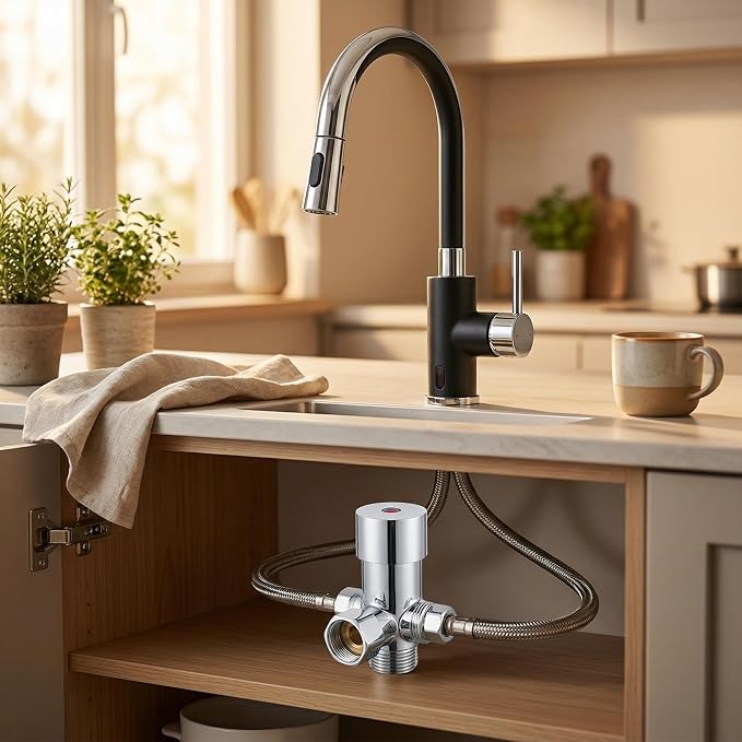 Water Mixing Valve, G1/2 Hot Cold Water Mixing Valve Thermostatic Mixer - Image 7