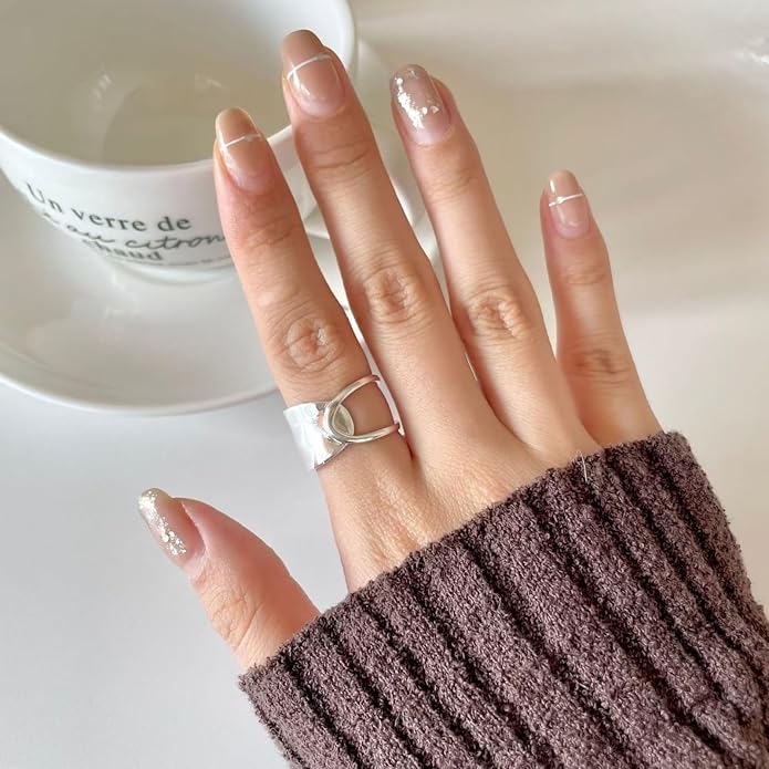 Chunky Knot Thumb Ring for Women Statement Knuckle Ring Adjustable Open Silver Ring Jewelry