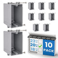 1-Gang New Work Outlet Box, 20 Cubic Inch Single Gang PVC Electrical Box by OhLectric