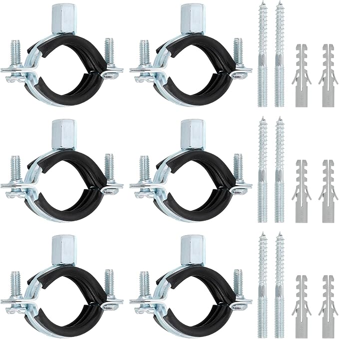 uxcell 10 Pcs Adjustable Pipe Bracket Clamp, 1-1/4" Wall Ceiling Mount Split by uxcell