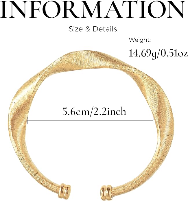 Cuffs Bracelet for Women Minimalist Gold Coil Craft Cuff Bracelet Italian Coil Craft Handmade Jewelry Christama Birtherday Gift