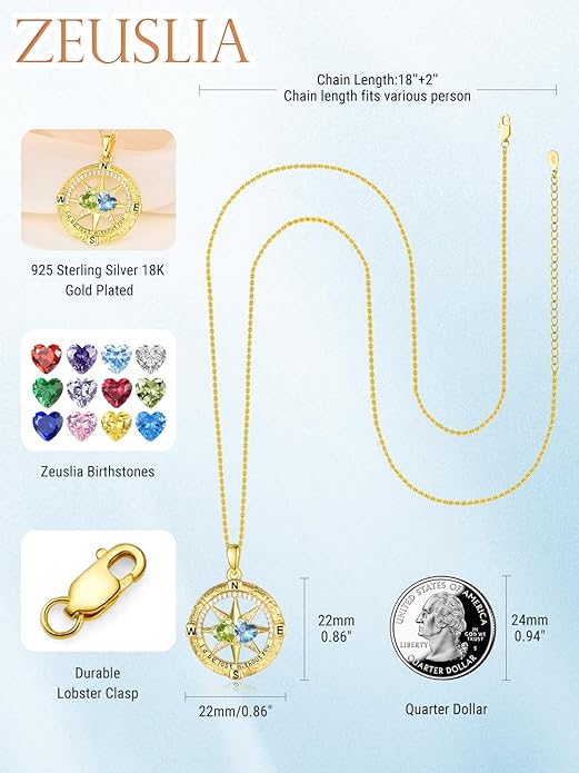 Valentine's Day Gifts for Wife 925 Sterling Silver Double Birthstone Pendant Necklaces I Love You for Always and Forever Necklace Anniversary Birthday Gifts for Wife Girlfriend Mom Her