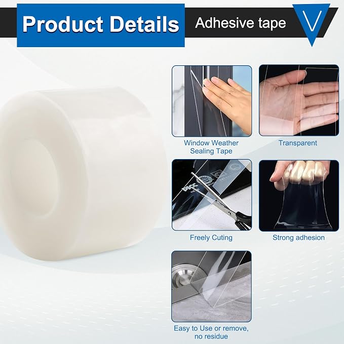 Window Insulation Tape for Winter Heavy Duty Weather Stripping Sealing Film - Image 3
