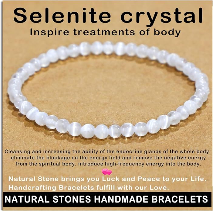 AD Beads Handmade Gemstone Stretch Elastic Bracelet Crystal Healing Reiki Nature's Beauty and Spiritual Essence Unisex