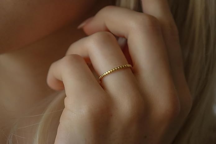 Elegant 18K Gold Plated Stainless Steel Ring – Fine Metal-Plated Jewelry with Durable, Scratch-Resistant Design for Daily Wear & Special Occasions