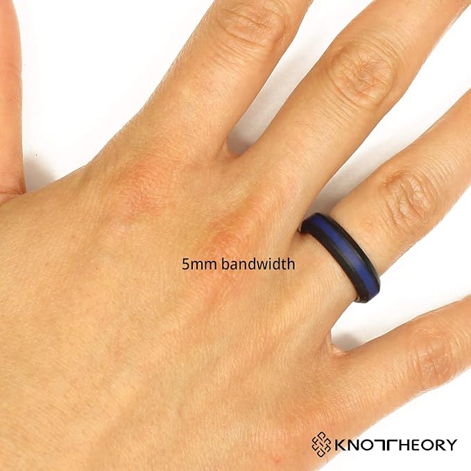 Knot Theory Striped Silicone Ring for Men and Women – Black, Grey, Red, Blue, Orange, Yellow, Purple