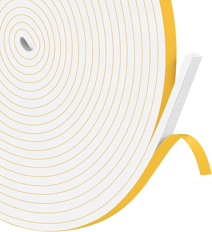 Thin Foam Tape Insulation, Strong Adhesive, Save Energy, 1/4x1/8in | Reduces by YIMIKI