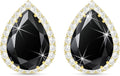 Linawe Women Stud Earrings, Teardrop Diamond Moissanite Cubic Zirconia Earrings Studs Rhinestone Jewelry Gold/Silver/Rose Gold