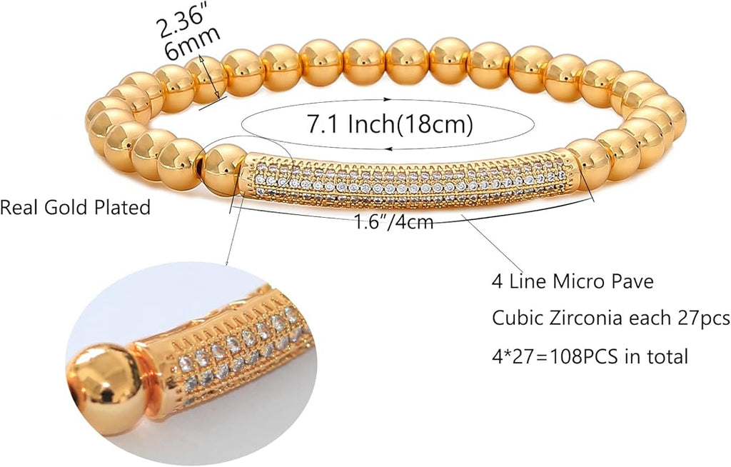GOOJIDS Surfer Heishi Clay Bead Bracelets for Women Bohemian Stackable Gold Plated Beaded Stretch Bracelets Elastic Layering Friendship Bracelets Set Boho Jewelry