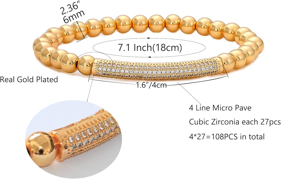 GOOJIDS Surfer Heishi Clay Bead Bracelets for Women Bohemian Stackable Gold Plated Beaded Stretch Bracelets Elastic Layering Friendship Bracelets Set Boho Jewelry