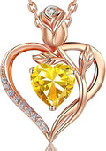 1.2CT Rose Heart Necklace Option of Moissanite or Lab-Grown Sapphire Ruby Emerald&More Necklace for Women Birthstone Girlfriend Necklace S925 Sterling Silver 18K White/Rose Gold Plated D Color VVS1 Gift for Wife Mother Daughter for Birthday Anniversary...
