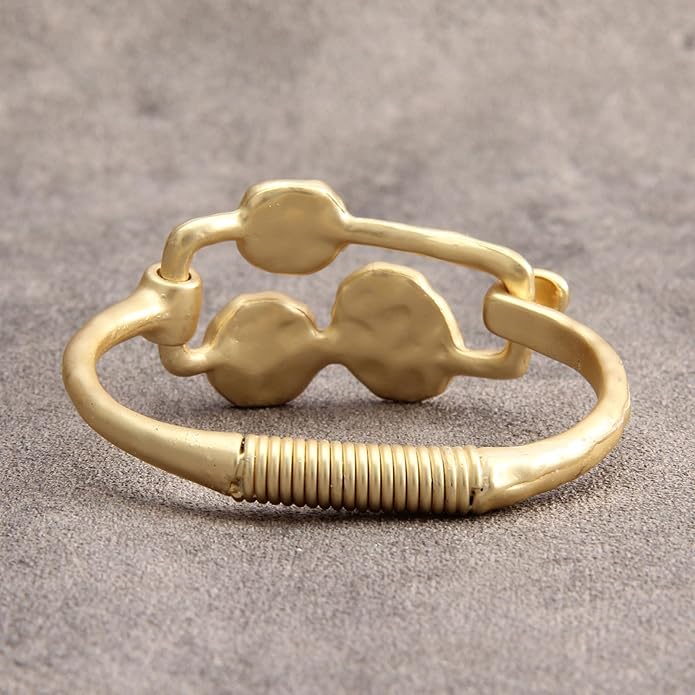 Gold Cuff Bracelet for Women Silver Beaded Bracelets Open Bangle Stackable Stretch Bead Bracelet Boho Jewelry Gifts for Wife Couple