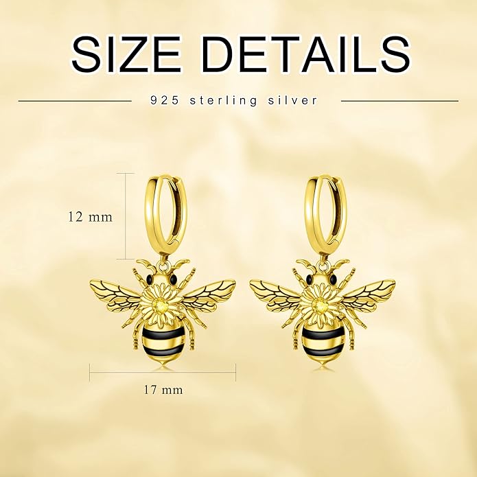 PELOVNY Animal Dangle Earrings Sterling Silver Hypoallergenic Moss Agate Crystal Moonstone Earrings Bee Butterfly Dolphin Peacock Phoenix Jewelry Birthday Christmas Gifts for Women