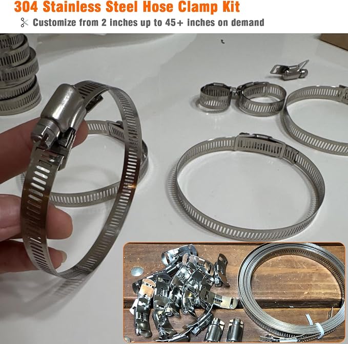 Hose Clamp Kit, 12 FT 304 Stainless Steel, Cut-to-Size - Image 5