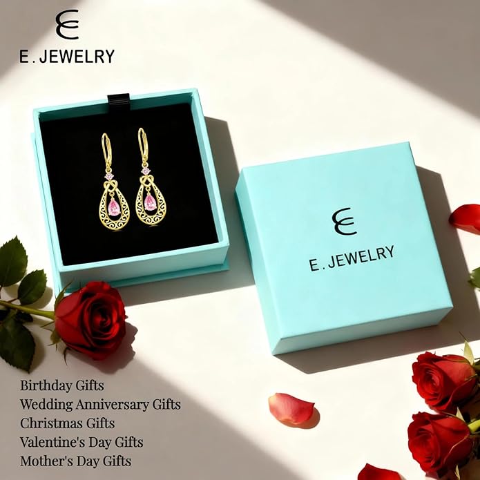 Teardrop Birthstone Dangle Drop Earrings Sterling Silver Infinity Filigree Leverback Earrings, Infinity Love Birthday Anniversary Valentines Day Gifts for Her Women Mom Wife