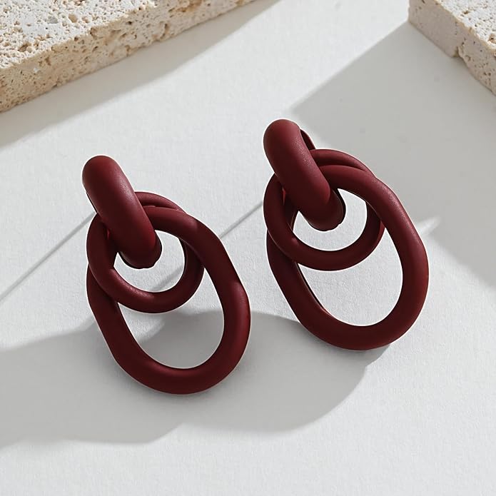Gold Geometric Drop Dangle Earrings for Women Long Link Dangle Earrings Jewelry Gift