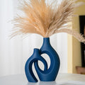 Lvases Blue Snuggle Hollow Ceramic Vase Minimalist Decorative Vases of 2 | 11 by modernhomedecoration