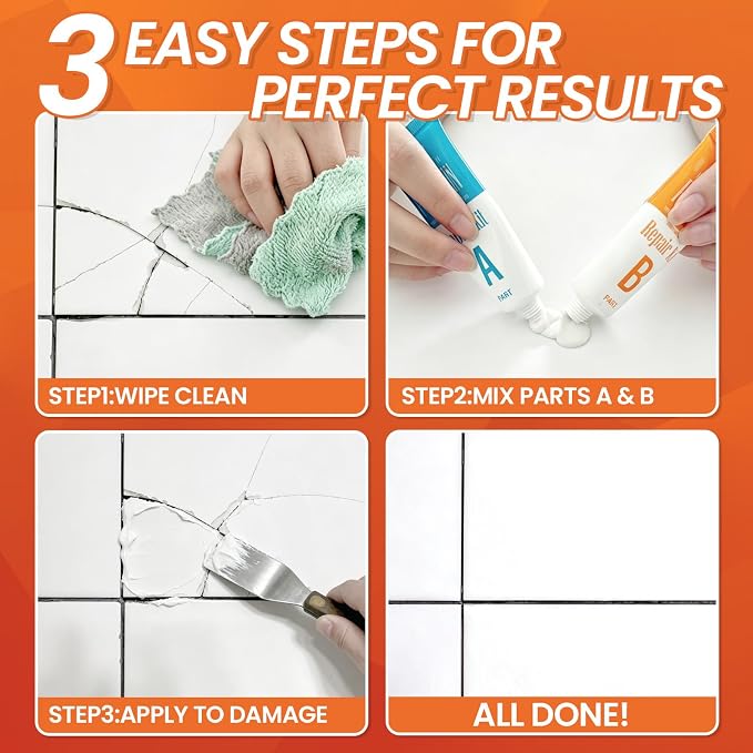 Tile Repair Kit Pure White, Floor Ceramic & Porcelain Tile Chip Repair Kit | - Image 5