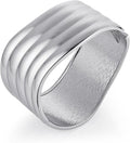HZMAN 18K Gold Plated Wide Cuff Bracelet for Women - Premium Alloy Shiny Polished Double Layer Statement Bangle, Trendy Daily Wear Party Jewelry Accessory