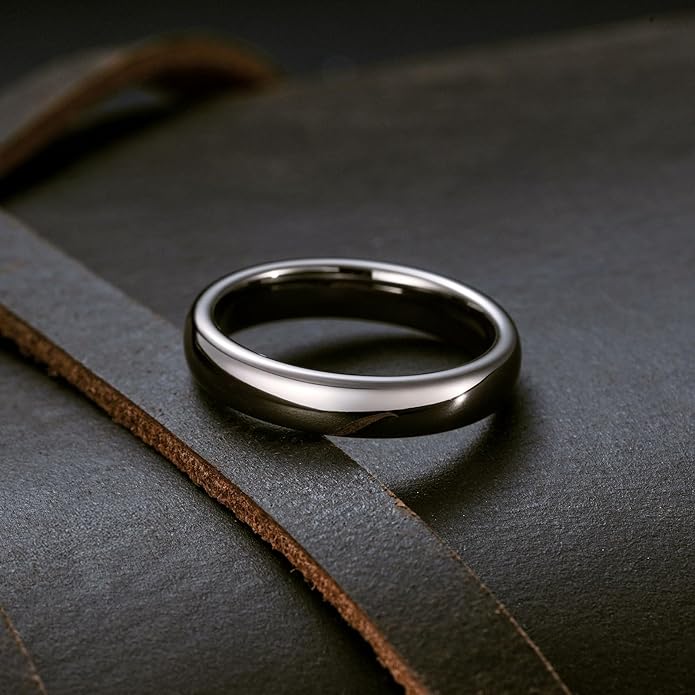 King Will Tungsten Carbide Wedding Band for Men Women Promise Rings for Couples Domed High Polish
