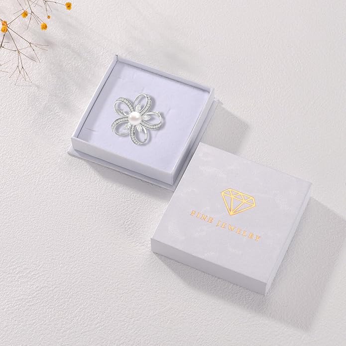 Flower Floral Brooch Pin Pearl Rhinestone Crystal Brooches Pins Scarf Brooch Clip Christmas Lapel Pin Dress Accessories for Women