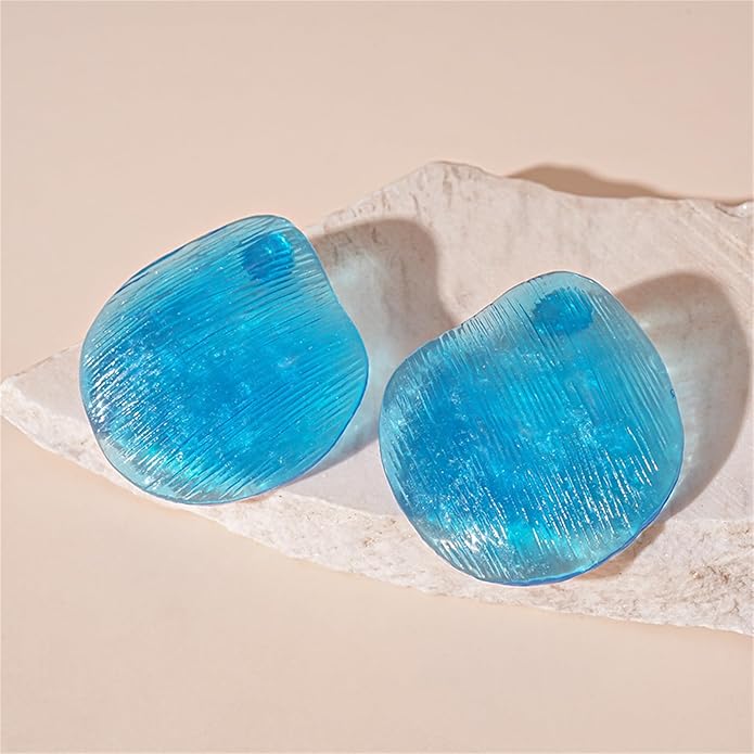 Color Resin Acrylic Earrings,Vintage Candy Color Big Round Studs Earring Chunky Exaggerated Geometric Drop Earring Statement Beach Vacation Jewelry