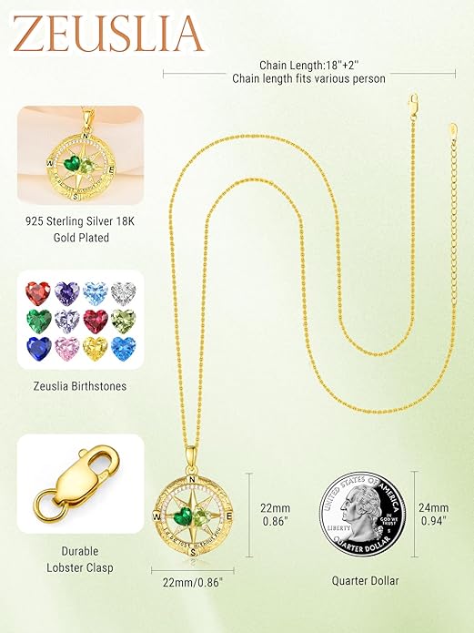 Valentine's Day Gifts for Wife 925 Sterling Silver Double Birthstone Pendant Necklaces I Love You for Always and Forever Necklace Anniversary Birthday Gifts for Wife Girlfriend Mom Her