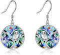 Tree of Life Earrings Sterling Silver Celtic Tree of Life Abalone Shell Dangle Drop Earrings for Women Jewelry
