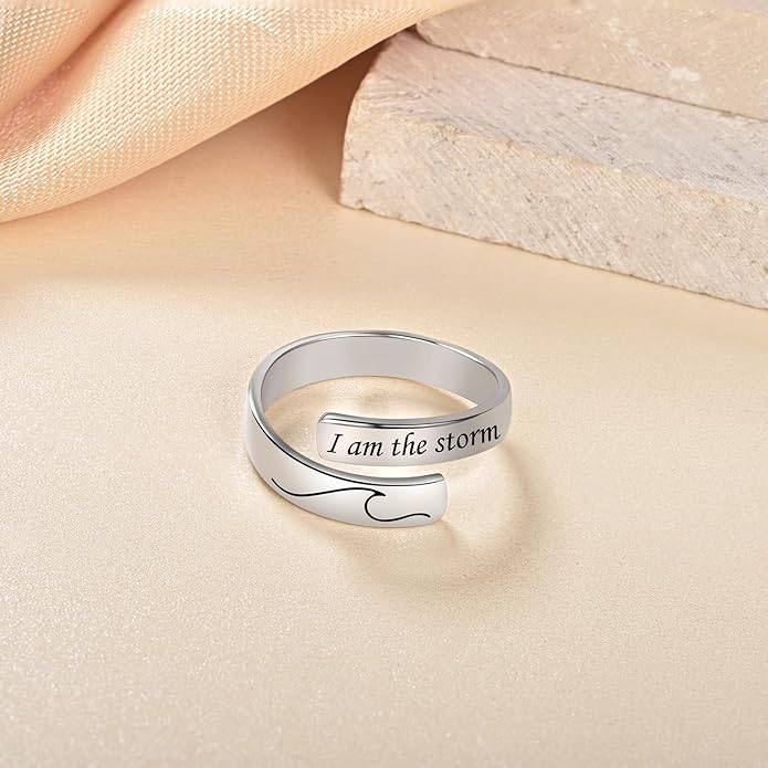 Adjustable Hope Rings 925 Sterling Silver Always with you Ring Inspirational Jewelry Encouragement Gifts for Women