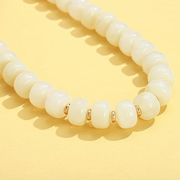 LILIE&WHITE Resin Chunky Beaded Necklace for Women Minimalistic Modern Statement Necklace Jewelry Accessories