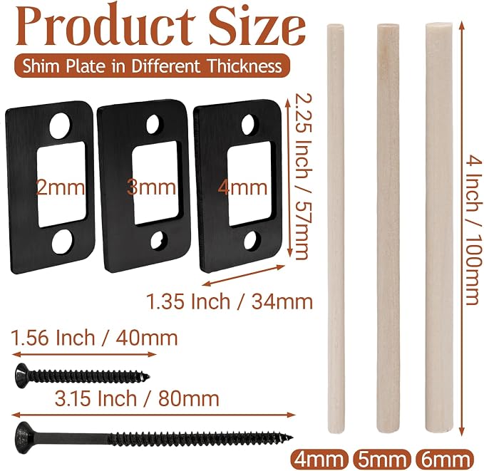 Door Strike Shim Plates 3 Pcs, Stainless Steel Spacers, Stainless Steel Rust - Image 2