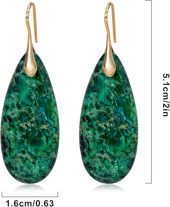 Natural Stone Earrings Waterdrop Stone Dangle Earrings for Women