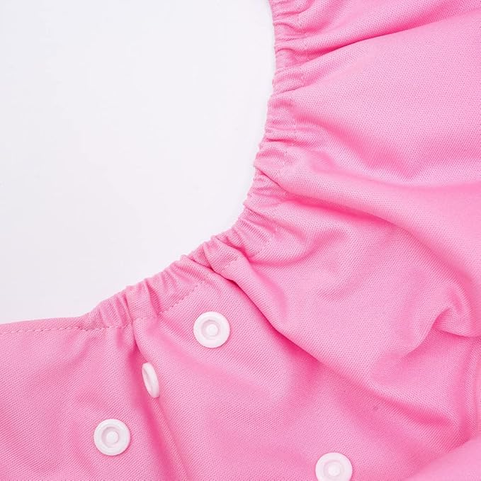HappyFlute 4 Sets Newborn Baby Cloth Pocket Diapers One Size Adjustable Reusable for Baby Boys and Girls(No Inserts,Pink)