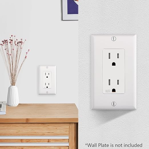 Wengart Duplex Receptacle Outlet, 125V 15Amp Standard Electrical Wall Outlet - Image 4