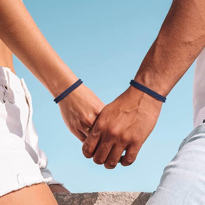 TempBeau Nautical Braided Rope Bracelets Set - 6 Pcs Adjustable Braided Cord Bracelet, Handmade Navy Marine String Bracelet with Metal Knot, Men Women Braided Bracelets Gifts