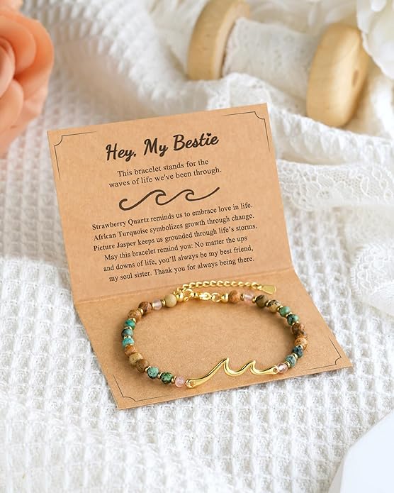 Tarsus Wave Bracelet, The Waves of Life We've been Through, Unique Gifts for Birthday, Valentine’s Day, Christmas, Meaningful Gifts for Friends Sister Daughter Niece...